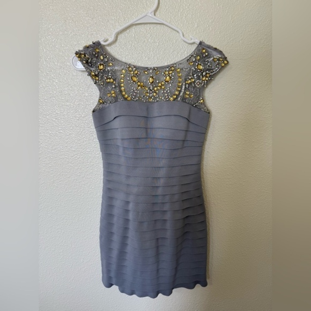 Sherri Hill Gray Bodycon Dress Size 2